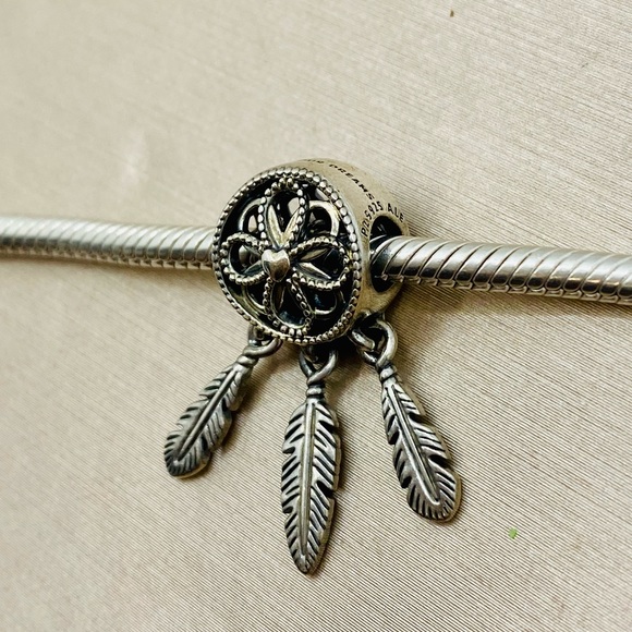 EUC Pandora 797200 Sterling Silver Spiritual Dreamcatcher Charm w/ Engraving - Picture 4 of 11